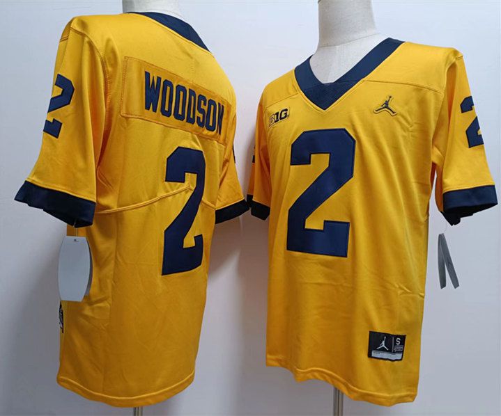 Men Michigan Wolverines #2 Woodson Yellow 2025 NCAA Jersey